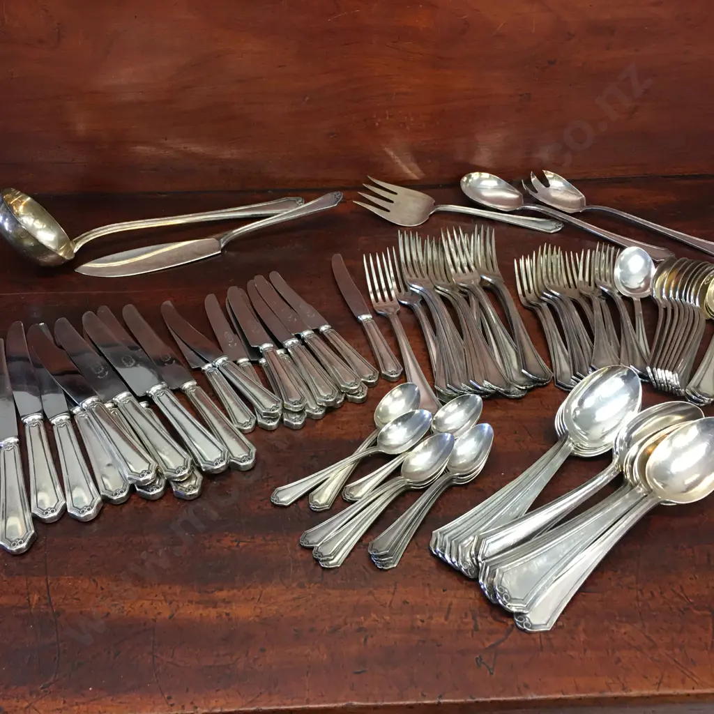 Rare Bruno Wiskemann Flatware Silverplate Bruxelles, 90 Pieces Image 1++