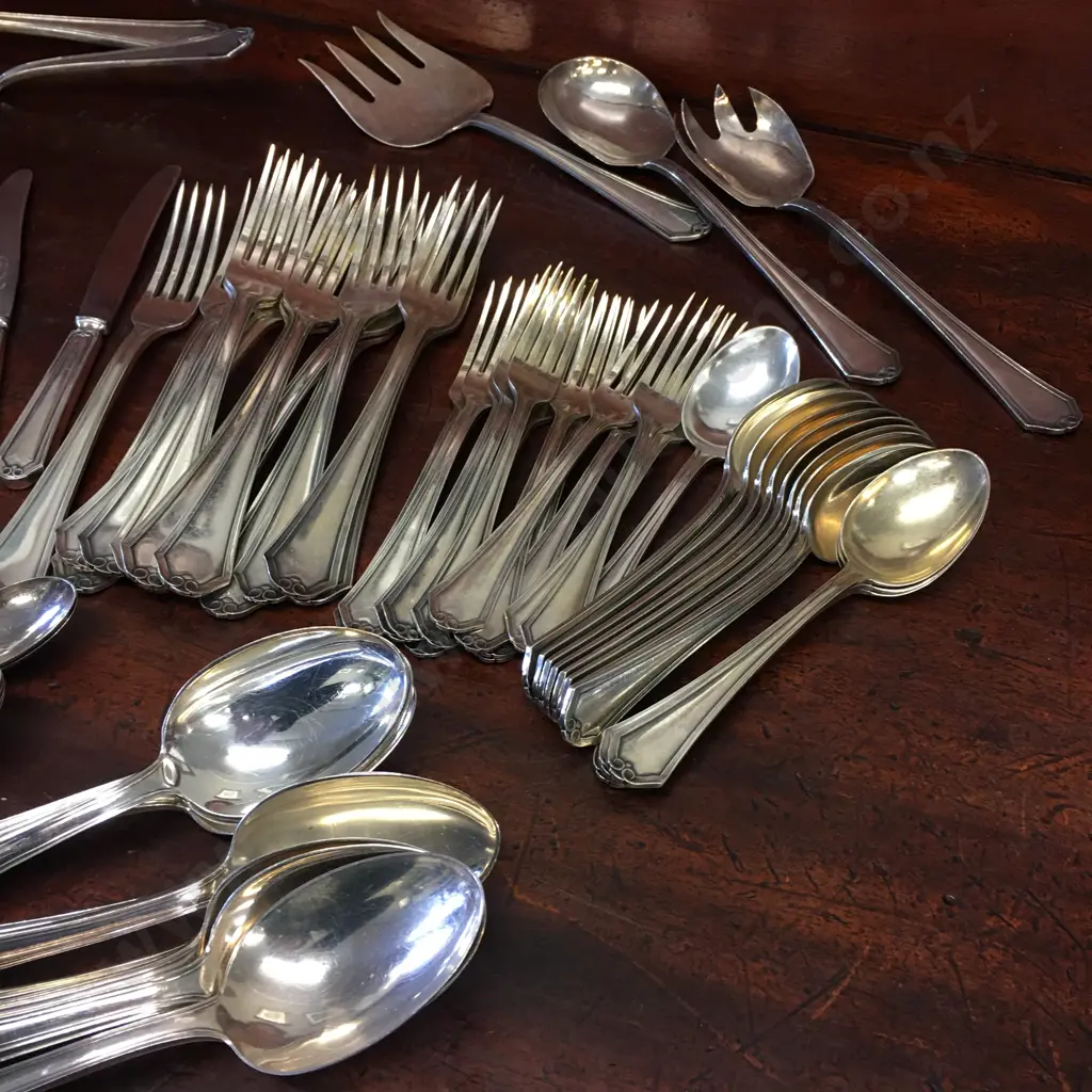Rare Bruno Wiskemann Flatware Silverplate Bruxelles, 90 Pieces Image 1++