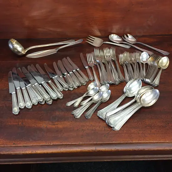 Rare Bruno Wiskemann Flatware Silverplate Bruxelles, 90 Pieces