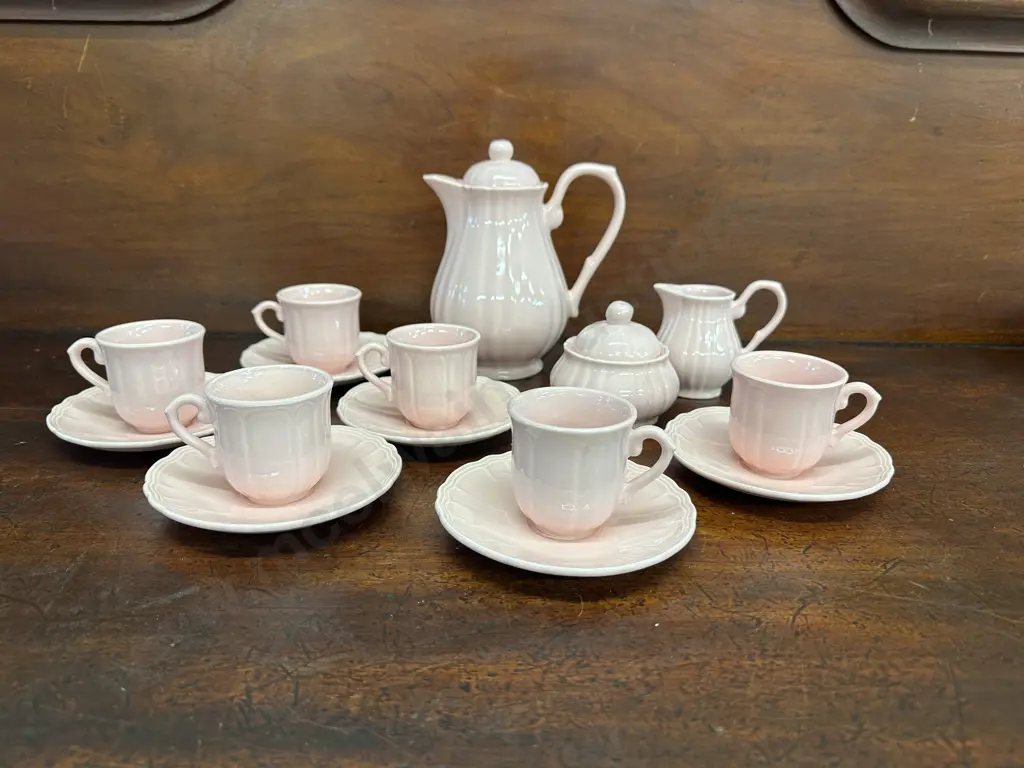 Gorgeous Pink Salins Les Bains French Espresso Set Image 1++