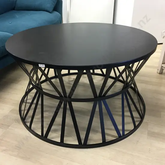 Funky Black Round Coffee Table Diam90cm. 