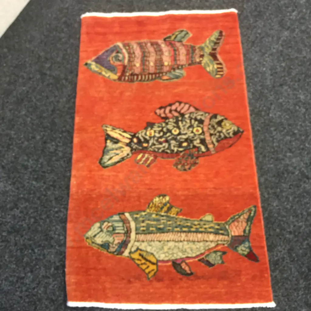 Fish Themed Floor Rug L107cm, W64cm Image 1++