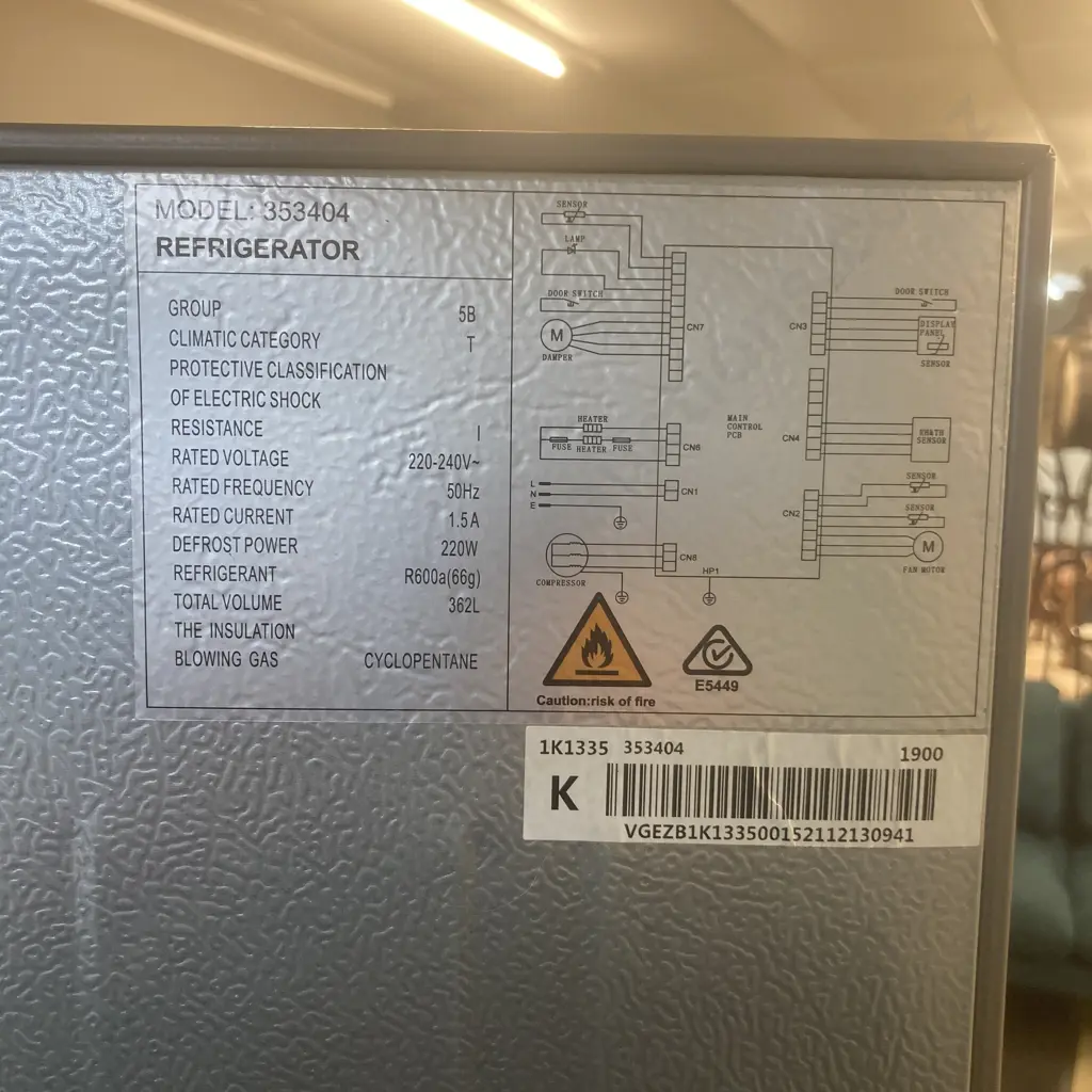 Vogue 404L French Door Fridge Freezer Stainless Steel, Model 353404 Image 1++