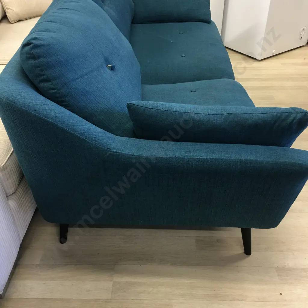 Modernist Two Seater With Aqua Coloured Upholstery Image 1++