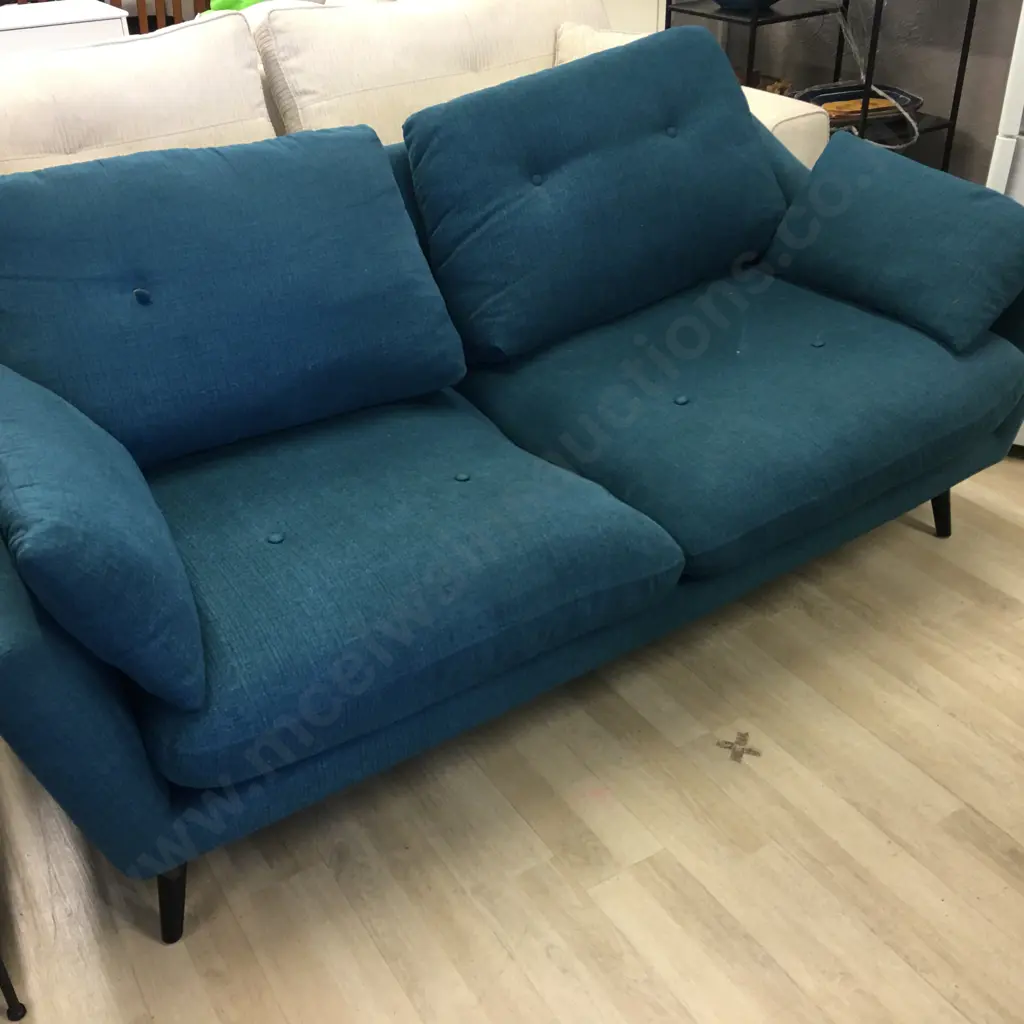 Modernist Two Seater With Aqua Coloured Upholstery Image 1++