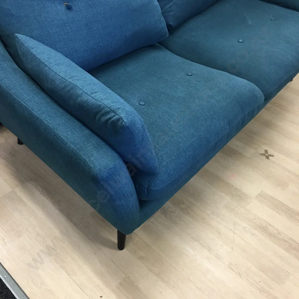 Modernist Two Seater With Aqua Coloured Upholstery Image 1++