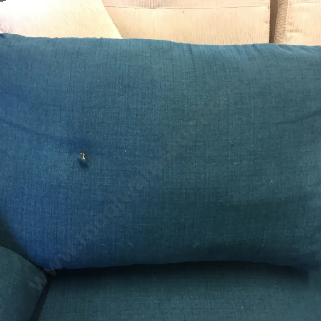 Modernist Two Seater With Aqua Coloured Upholstery Image 1++