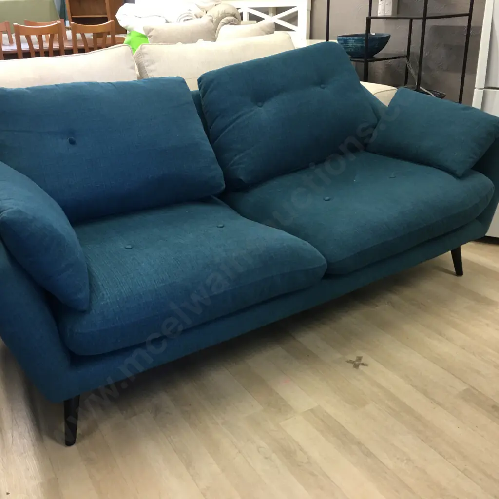 Modernist Two Seater With Aqua Coloured Upholstery Image 1++