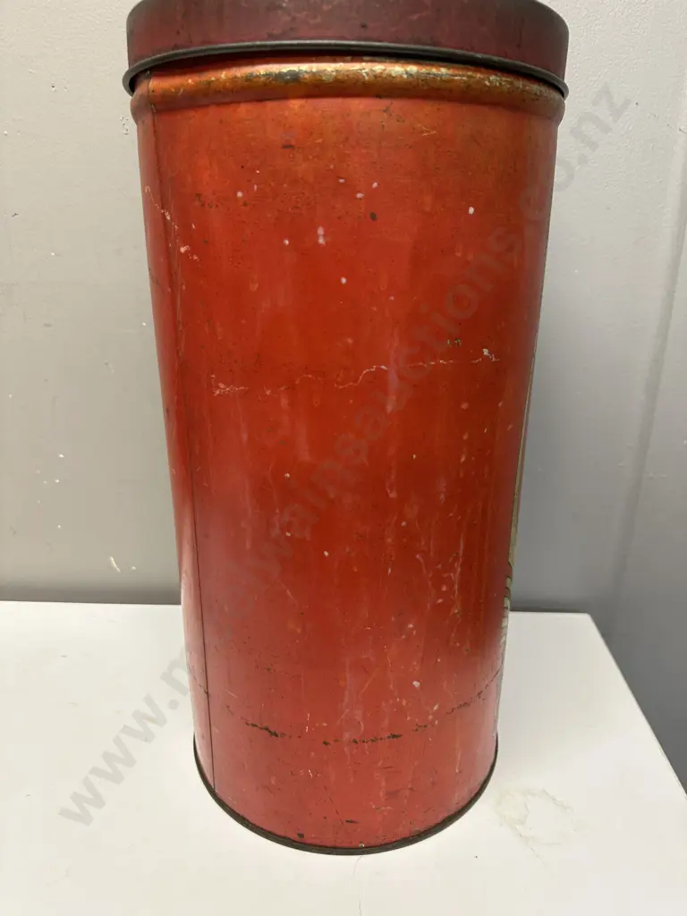Vintage Extra Large  Belgian Dutch Coffee Shop Storage Tin Koffie Prop H45cm. Image 1++