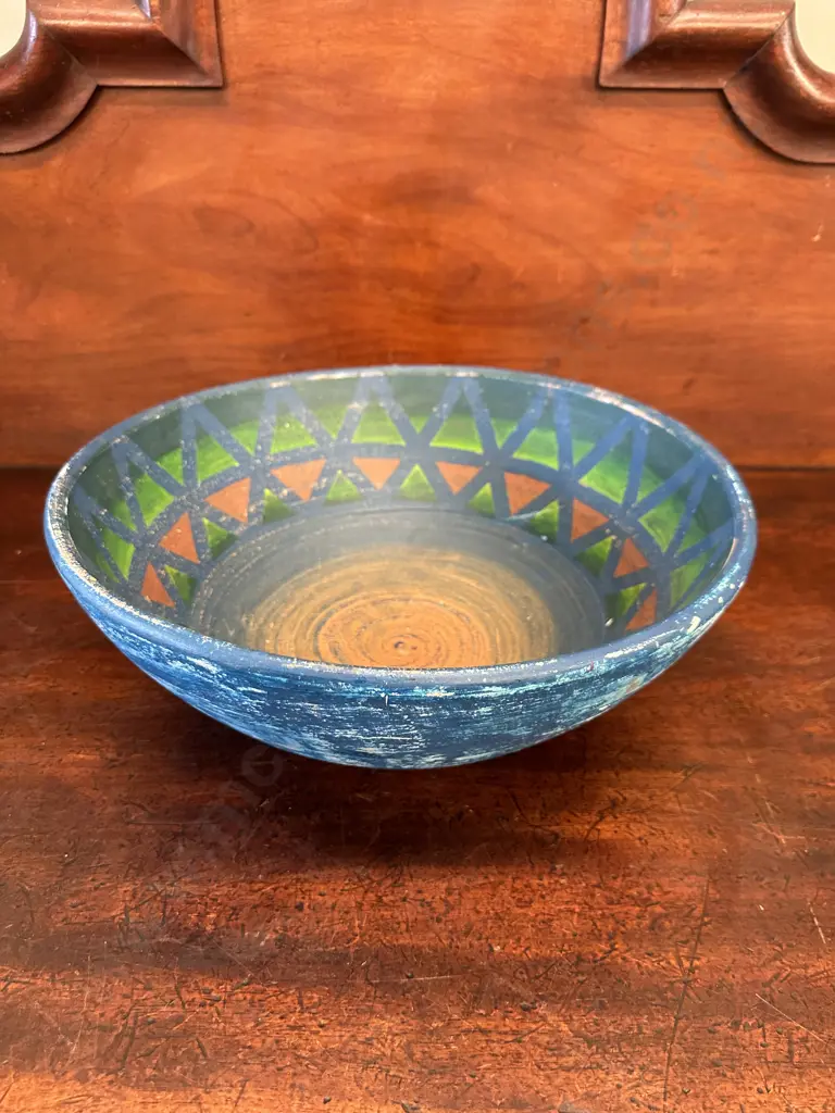 Large Painted Terrocotta Bowl H14cm,Diam38cm. Image 1++