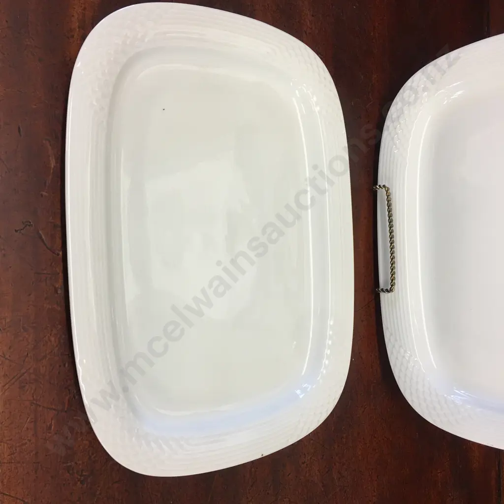Pair Of Large Hutschenreuther White Serving Dishes Image 1++