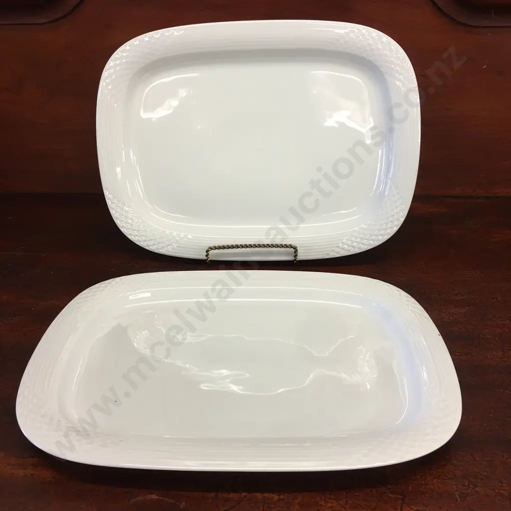 Pair Of Large Hutschenreuther White Serving Dishes Image 1++