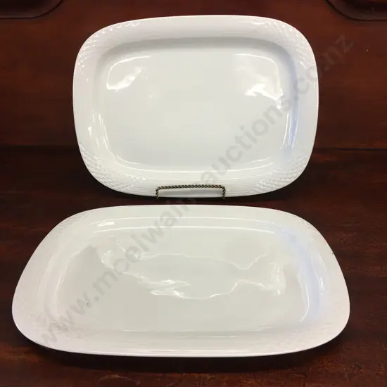 Pair Of Large Hutschenreuther White Serving Dishes