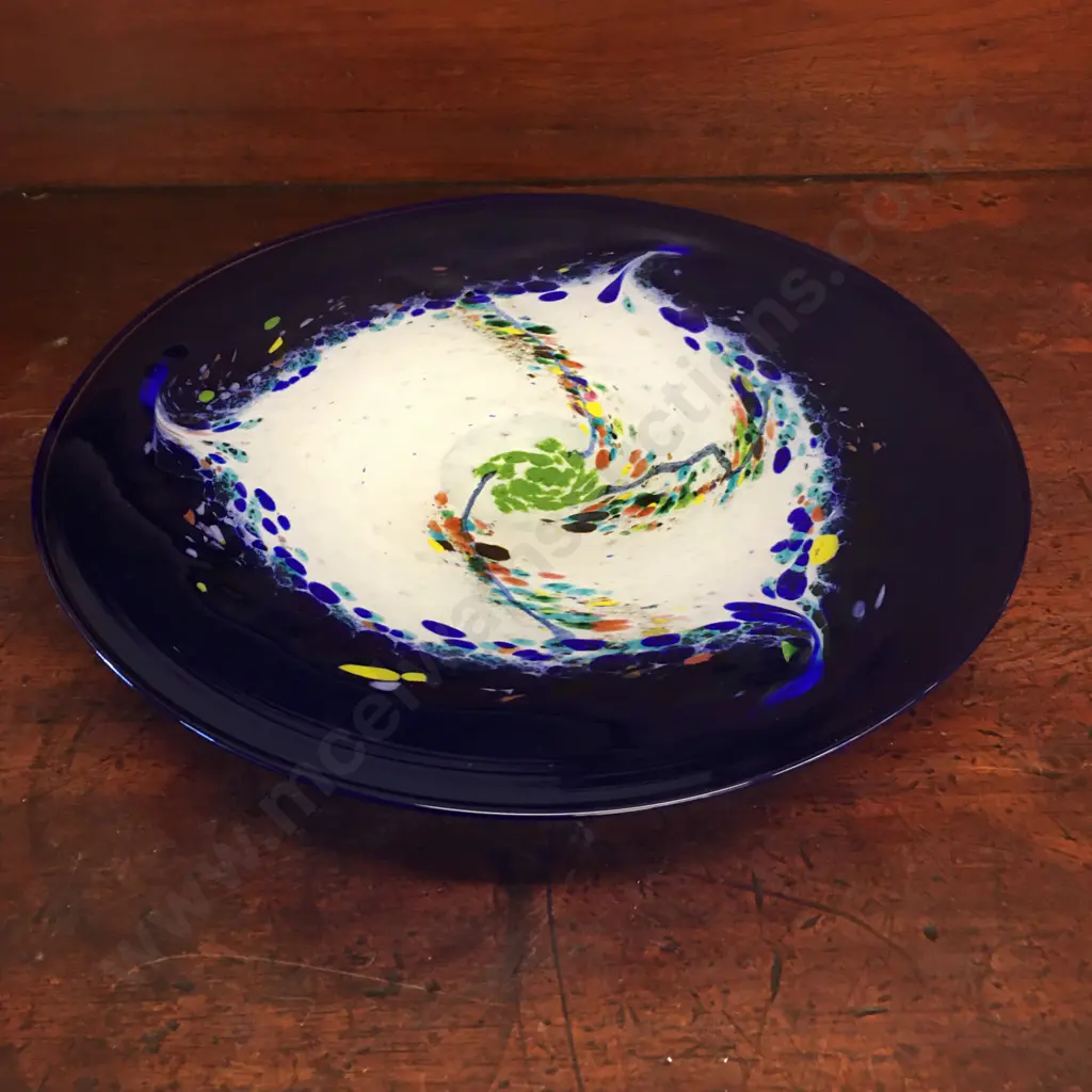 Eamonn Vereker Glass Footed Platter Multi Coloured H4.5, Diam32cm Image 1++