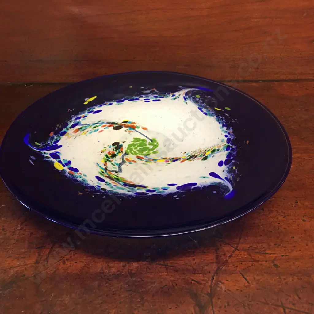 Eamonn Vereker Glass Footed Platter Multi Coloured H4.5, Diam32cm Image 1++