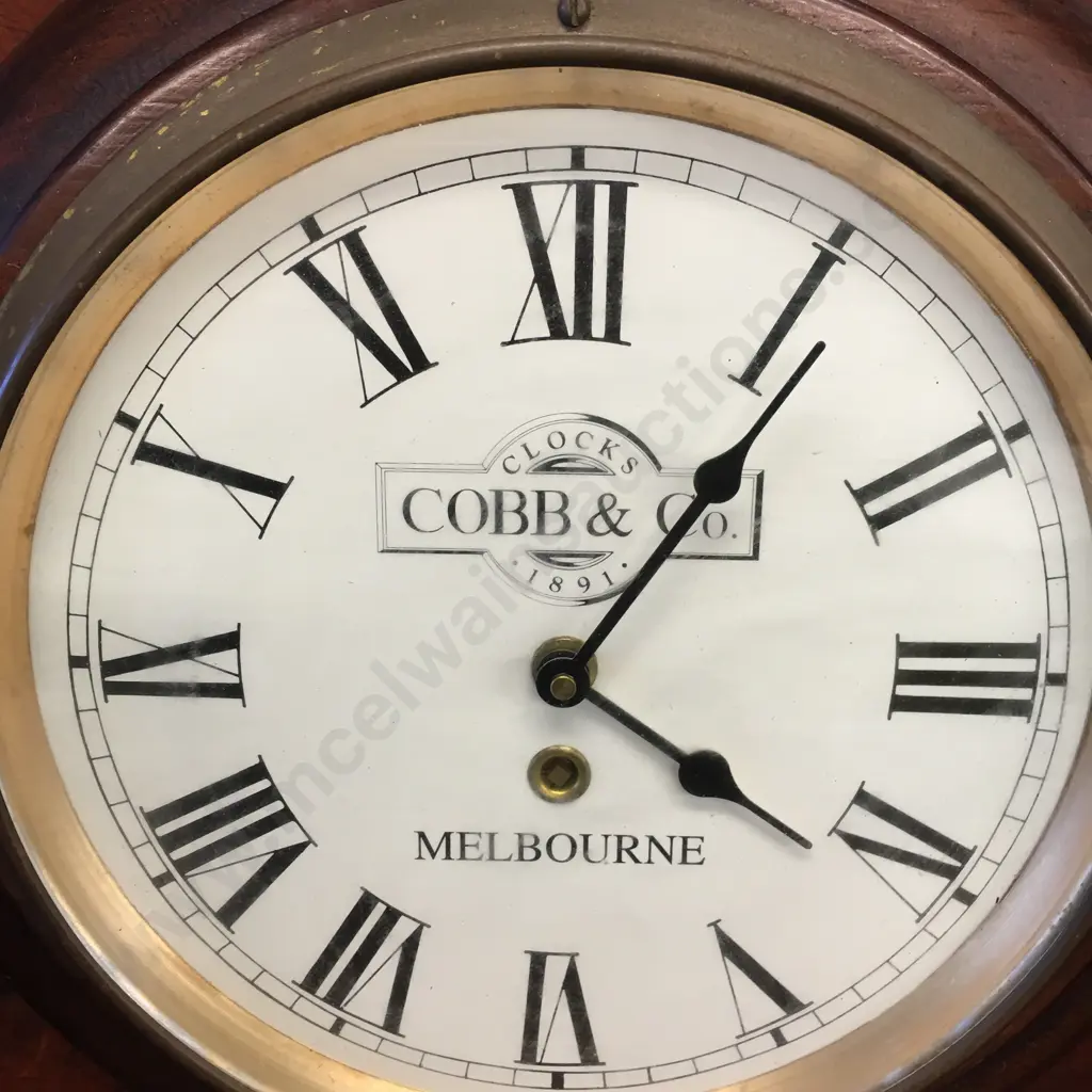 Dark Stained Wooden Clock Cobb & Co Melbourne  Image 1++