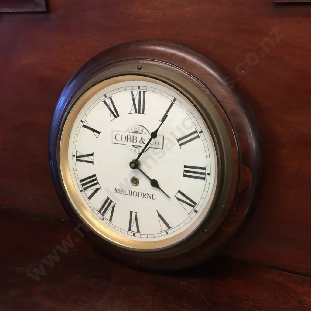 Dark Stained Wooden Clock Cobb & Co Melbourne  Image 1++