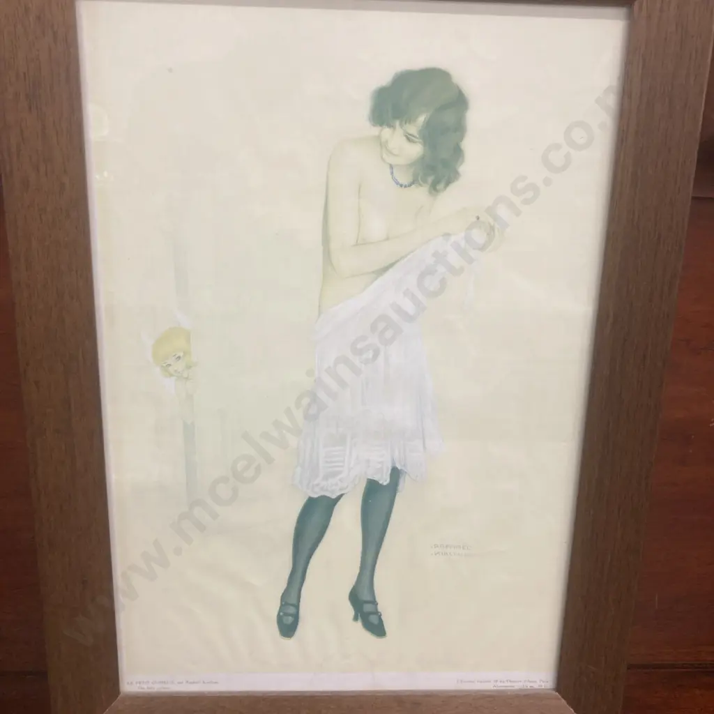 Raphael Kirchner 'Le Petit Curieux' (The Little Curious) Art Nouveau Framed Print. 43 x 32cm Image 1++
