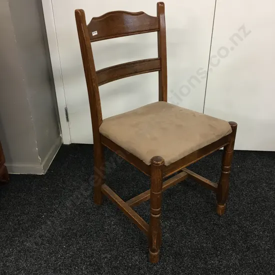 Oak Ladder Back Side Chair, Fawn Microsuede Seat