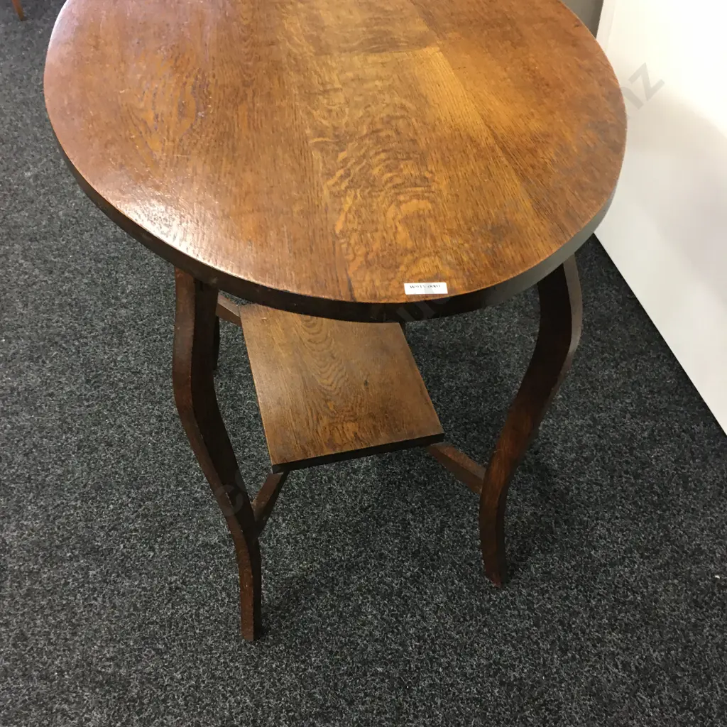Stunning Art Nouveau Oak Two Tier Oval Table, H78 W92 D60cm Image 1++