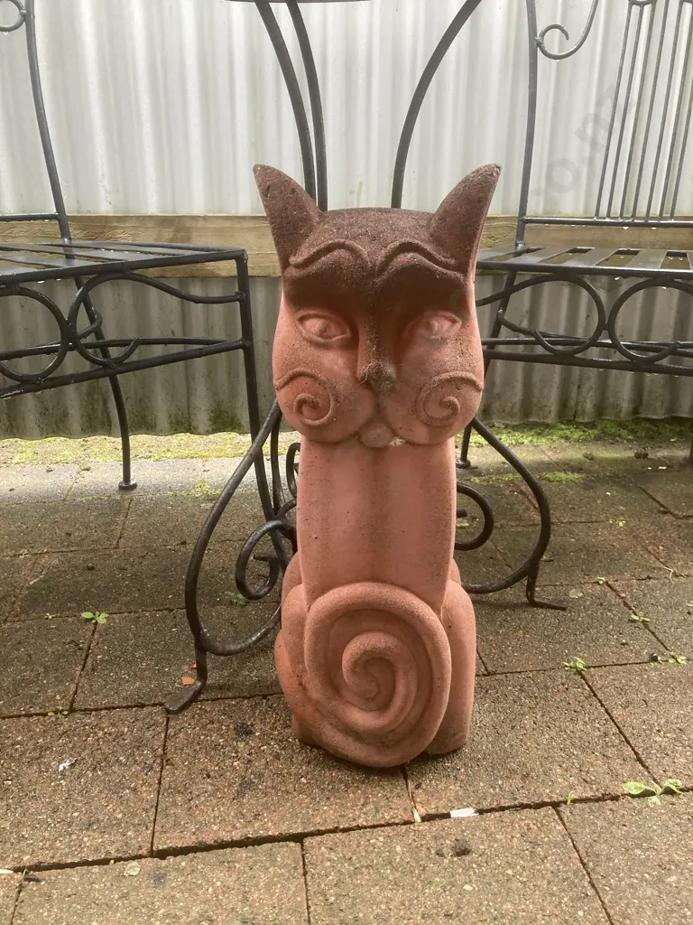 Heavy Cat Garden Sculpture. H56cm Image 1++