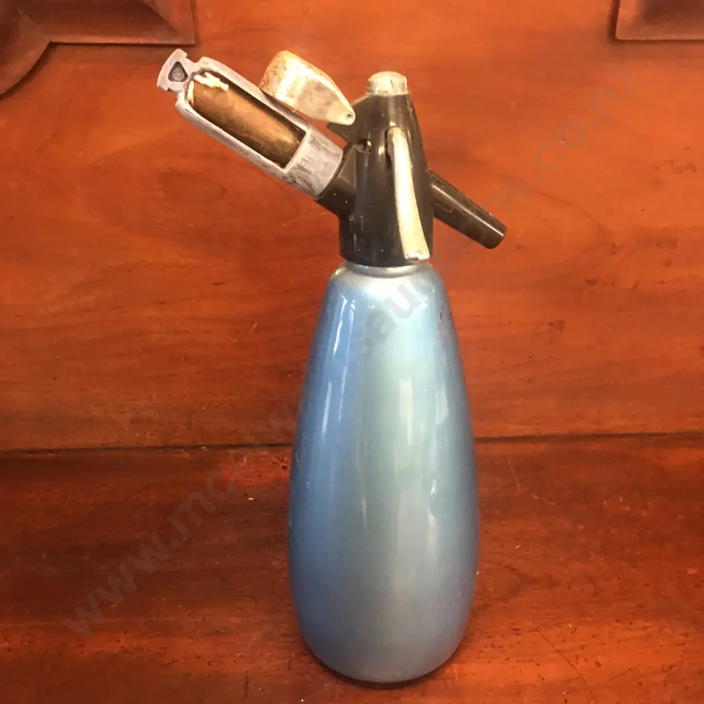 Retro English Blue BOC Seltzer Bottle Image 1++