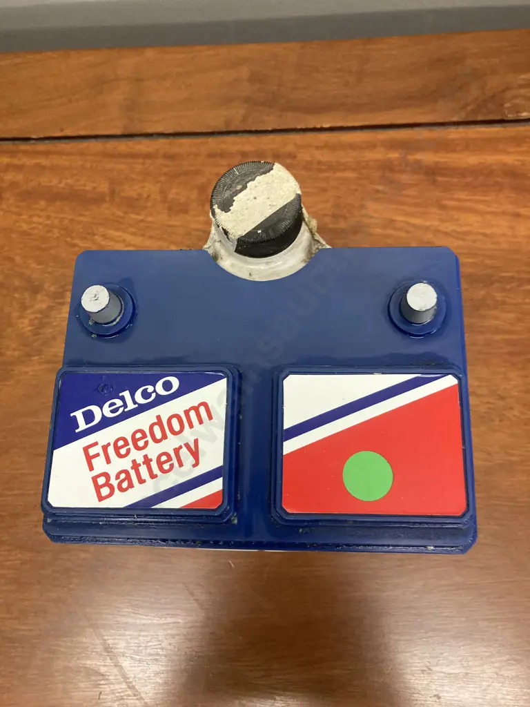 Delco Freedom Battery Jim Beam Whiskey Decanter, 1970s. 12 x 13cm Image 1++