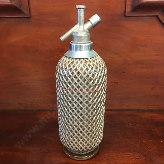 Vintage Sparklets Silver Mesh Soda Syphon