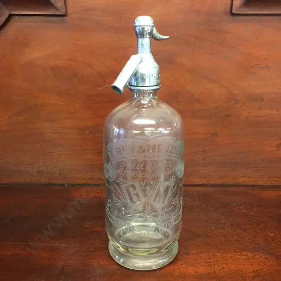 Vintage Grey & Menzies Seltzer Bottle