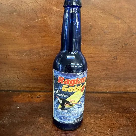 Vintage Raglan Gold Beer Blue Bottle 330ml