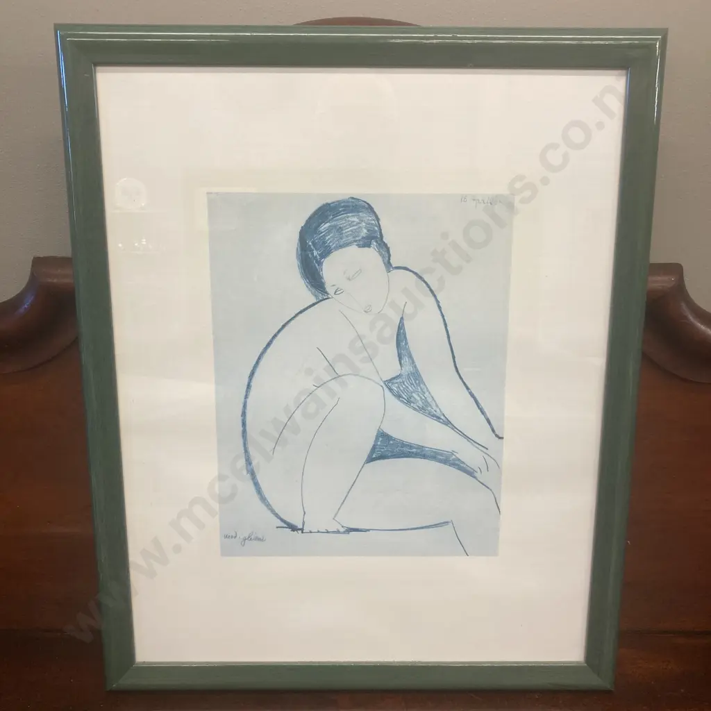 Amedeo Modigliani Seated Nude Framed Glazed Print. 55 x 45cm Image 1++