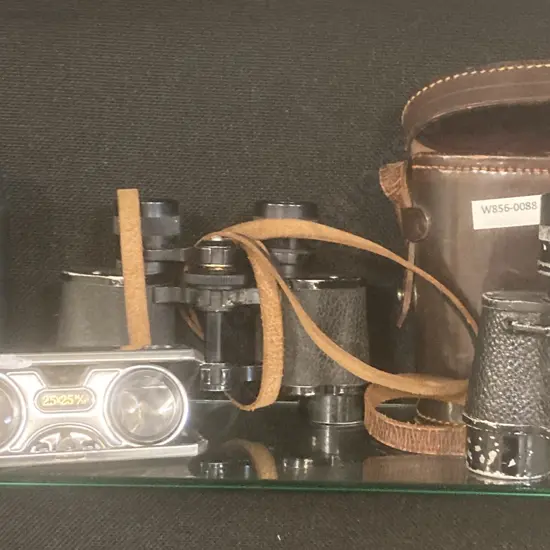 Vintage German Spindler & Hoyer Gottingen 8x30 Moacht Gottinga Binoculars, French Aquilus 8x25 Binoculars Etc
