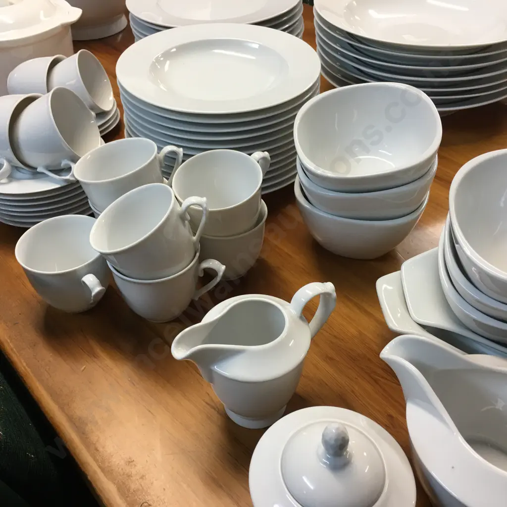 Large Selection Of White Crockery Items Including Dinnerware, Serving Dishes, Soup Terrine Etc Image 1++