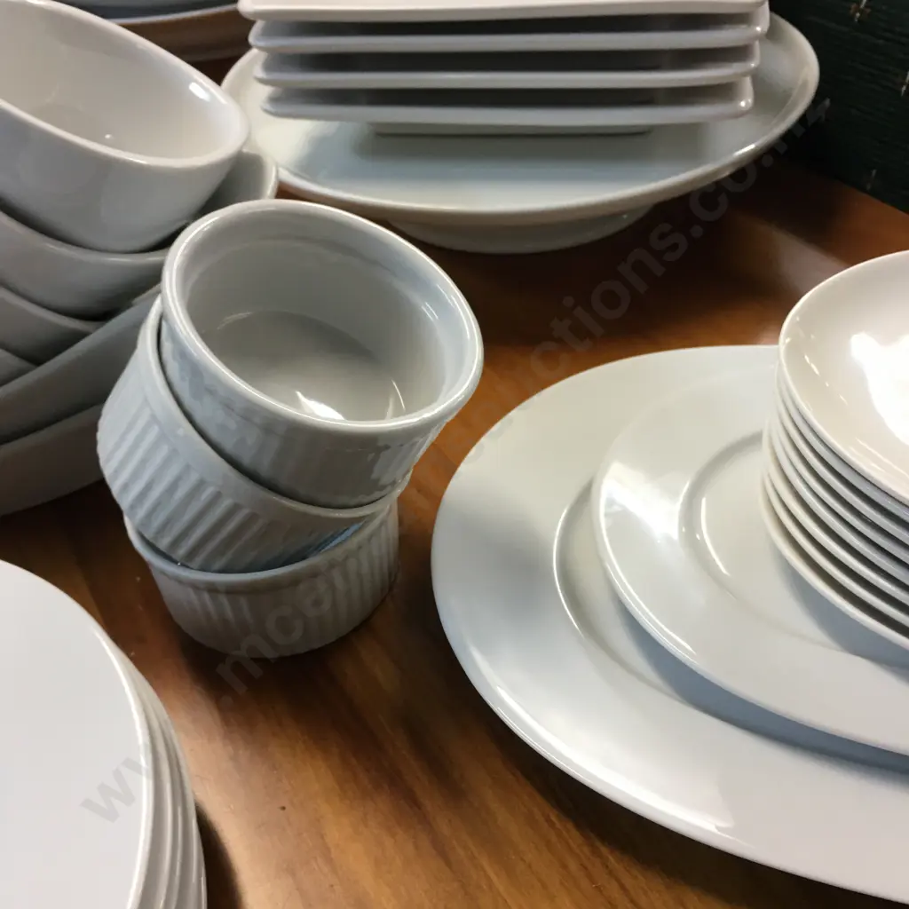 Large Selection Of White Crockery Items Including Dinnerware, Serving Dishes, Soup Terrine Etc Image 1++