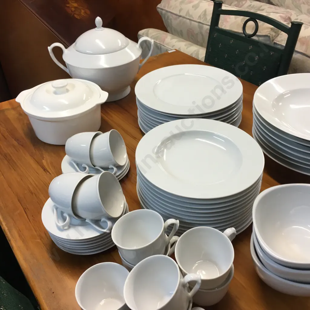 Large Selection Of White Crockery Items Including Dinnerware, Serving Dishes, Soup Terrine Etc Image 1++