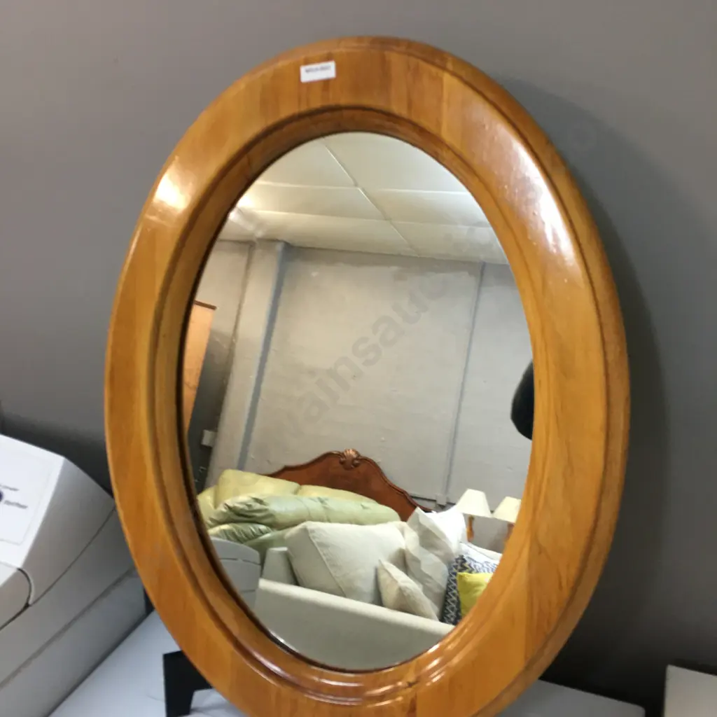 Rimu Framed Oval Mirror. 63 x 49cm Image 1++