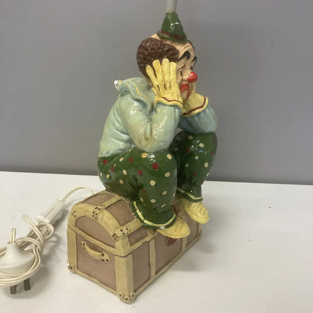 Vintage Clown Lamp (As Found Condition) 40cm Image 1++
