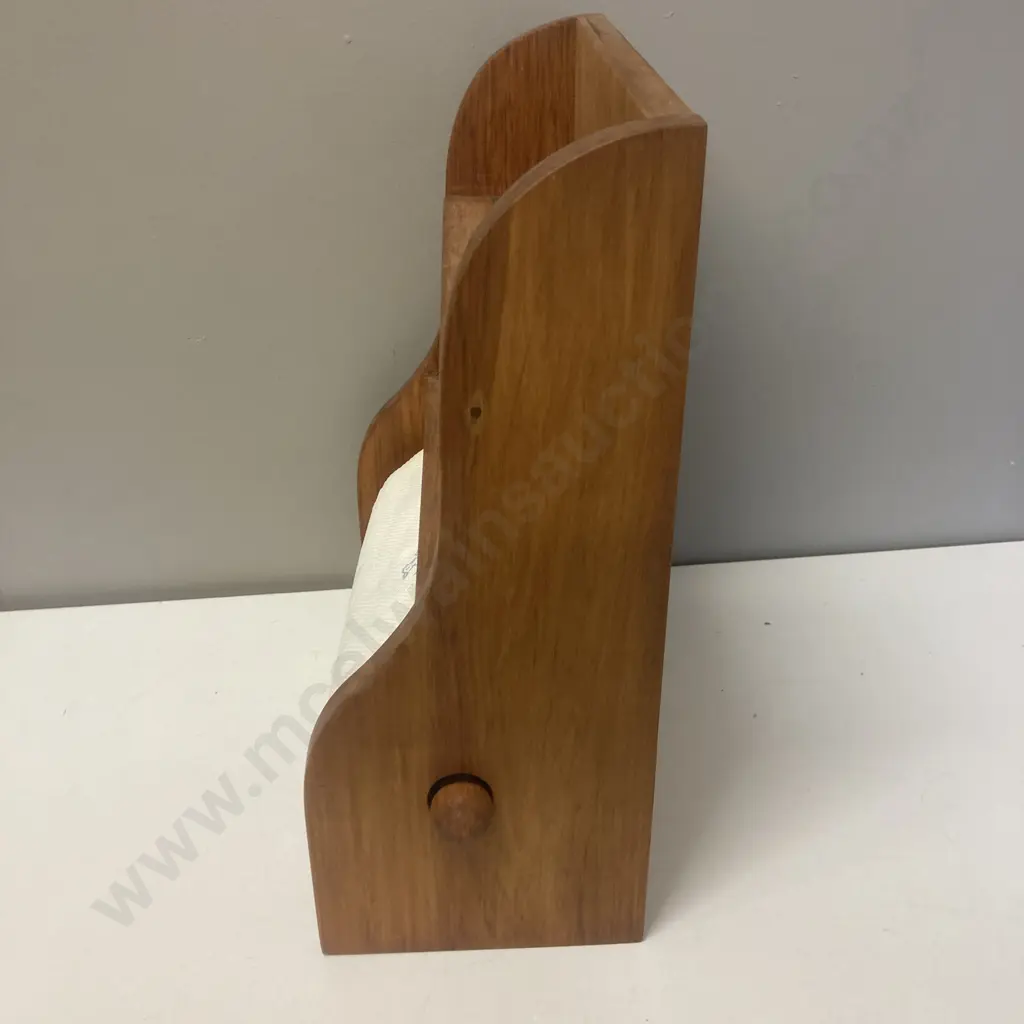 Rimu Paper Towel Holder & Spices Rack. H41 W37 D16cm With a Rimu Toothbrush Holder Image 1++