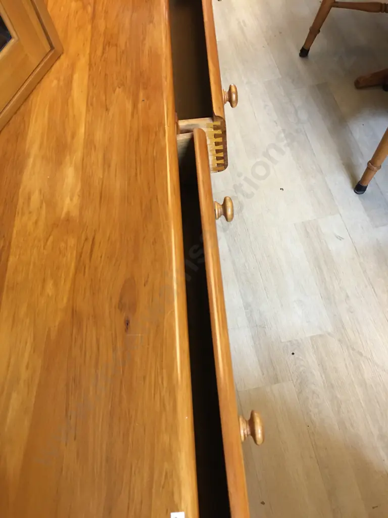 Rimu 6 Drawer Lowboy With Colonial Knob Handles. H66 W118 D37cm Image 1++