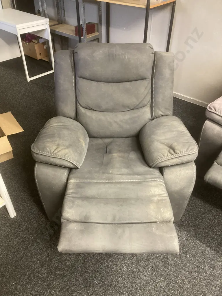 Grey Coloured Recliner Lounge Suite (Ex Harvey Norman) 3+1+1 Image 1++