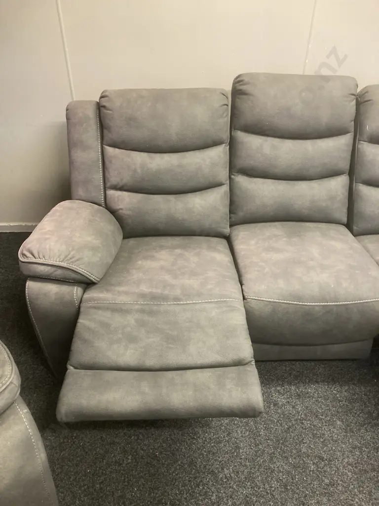 Grey Coloured Recliner Lounge Suite (Ex Harvey Norman) 3+1+1 Image 1++