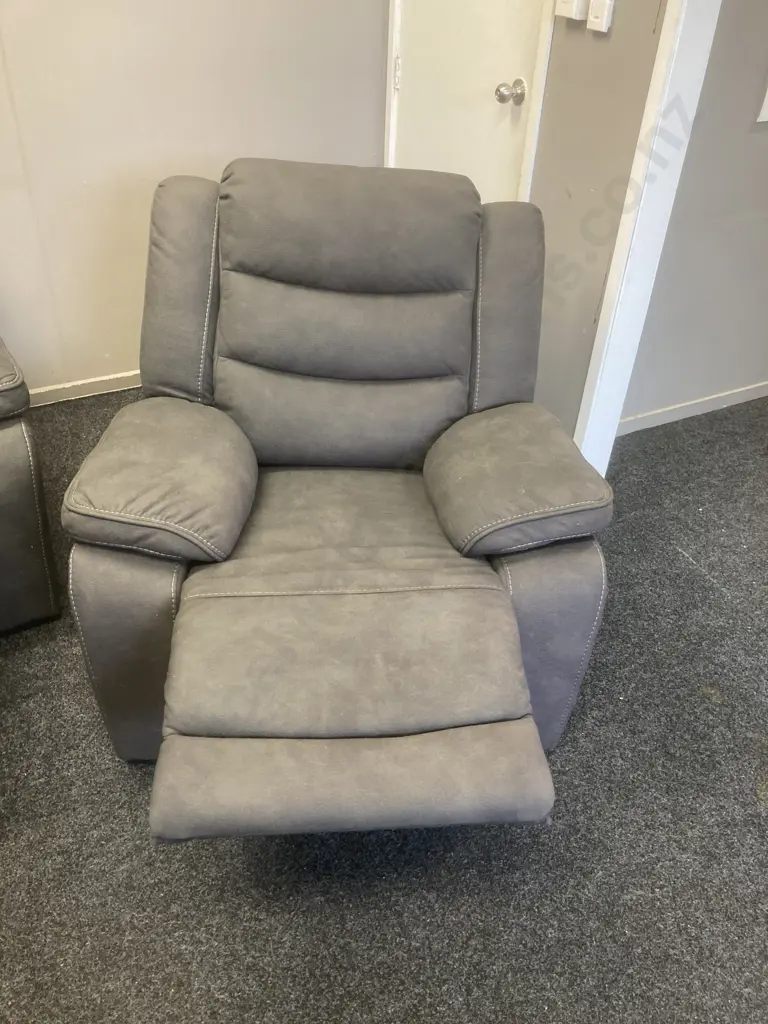 Grey Coloured Recliner Lounge Suite (Ex Harvey Norman) 3+1+1 Image 1++