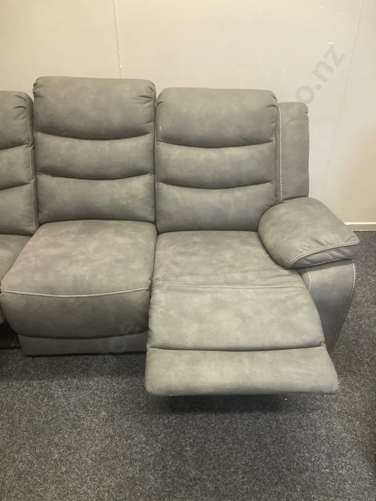 Grey Coloured Recliner Lounge Suite (Ex Harvey Norman) 3+1+1 Image 1++