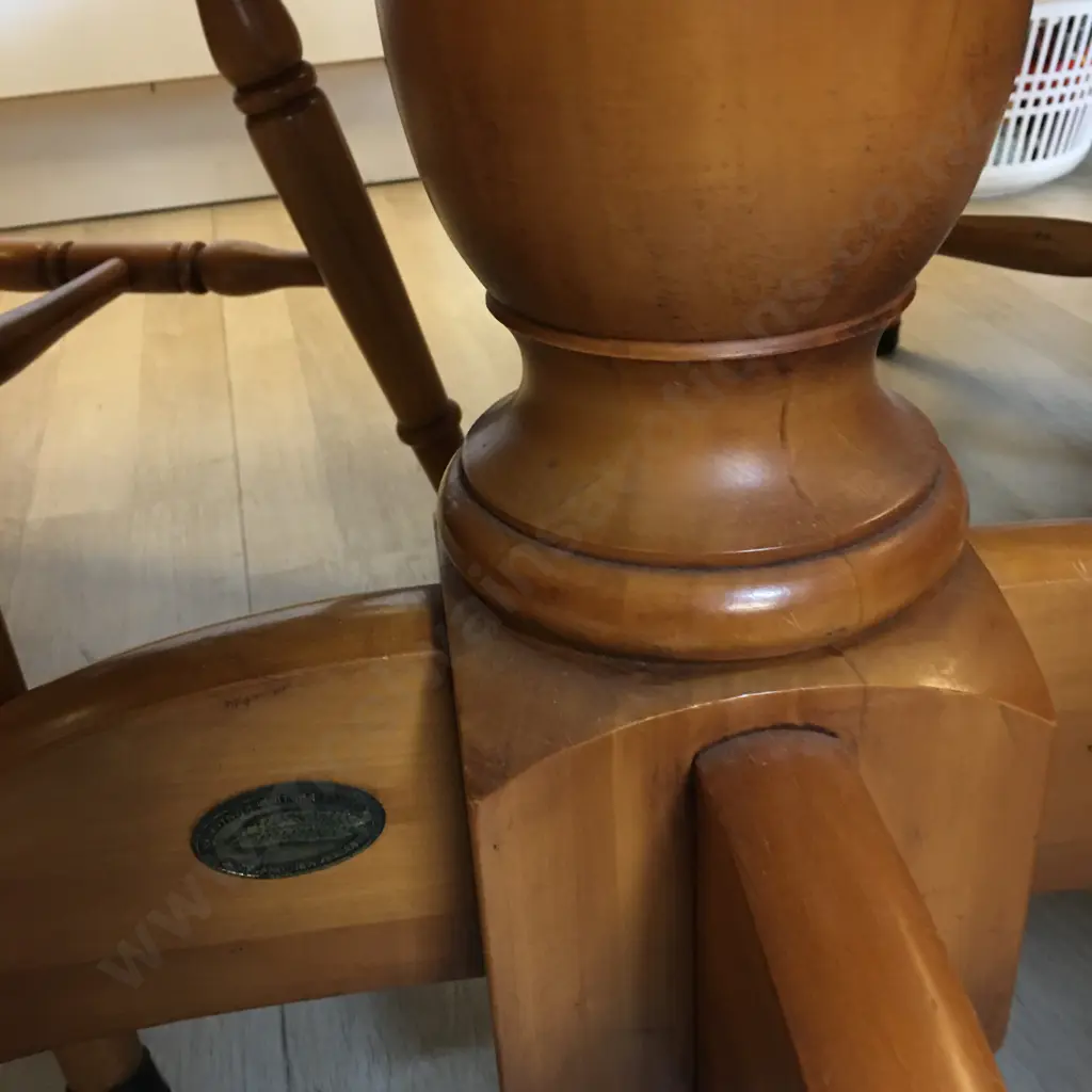 Country Furniture (NZ) Round Rimu Table On Turned Pedestal Base 75 x 145cm With 4 Rimu Slat Back Dining Chairs Image 1++