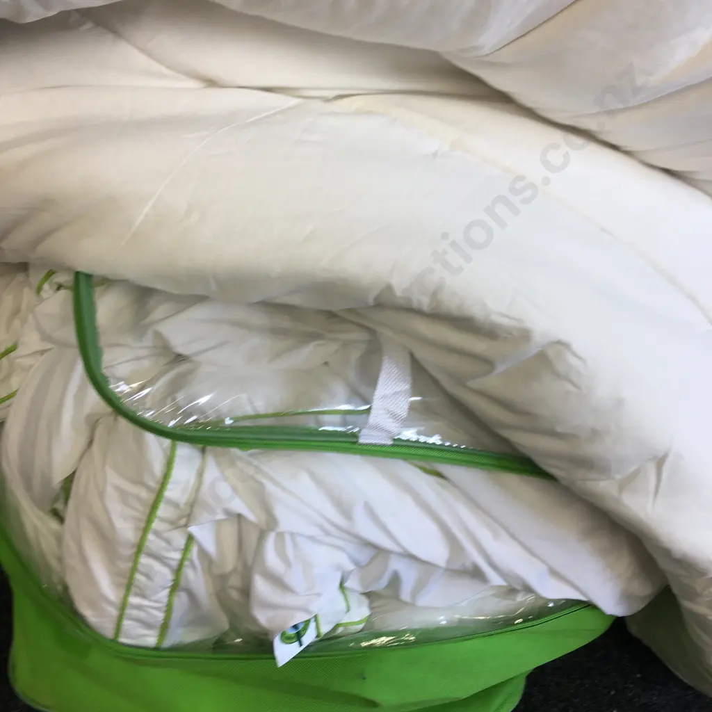 Green First Queen Size Mattress Protector, With Duvet Inners x2  Image 1++