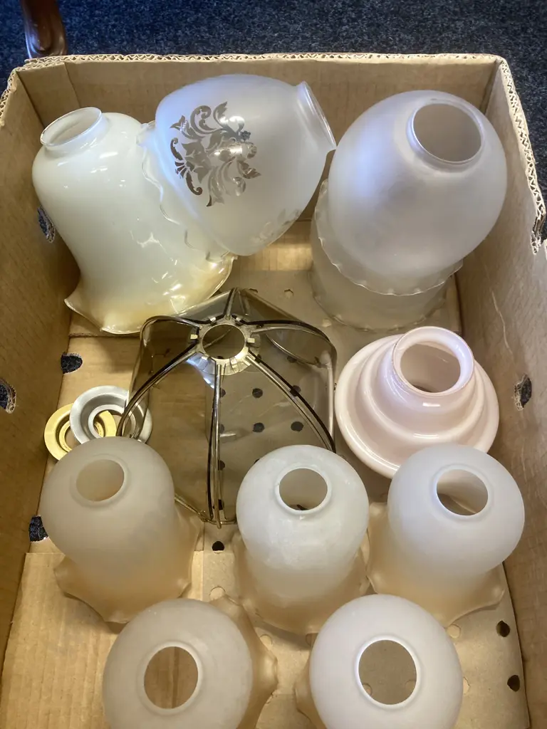 Lot of Assorted Glass Light Shades Image 1++