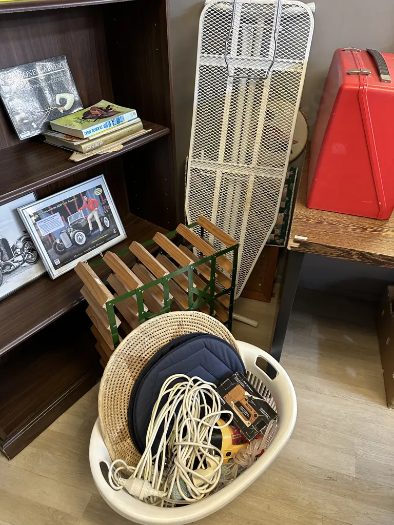 Ironing Board, Wine Rack Laundry Basket & Sundries Image 1++