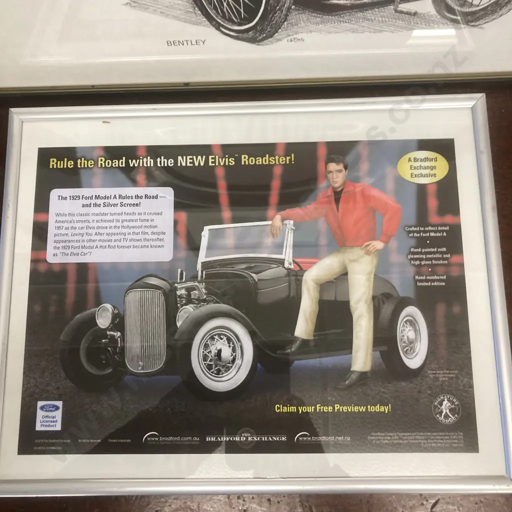 Framed Elvis Roadster Print & Framed Bentley Print Image 1++