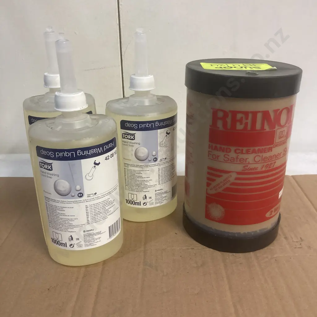 Reinol Original Hand Cleaner 2 Litre Cartridge & 3 Tork 1000ml Hand Washing Liquid Soaps Image 1++