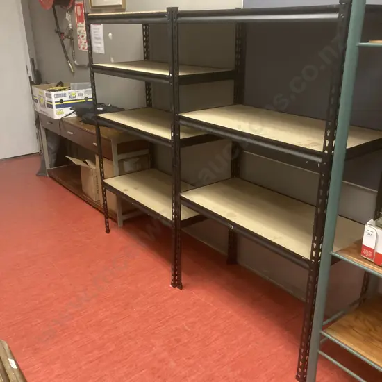 Pair Of Adjustable Metal Framed Shelf Units